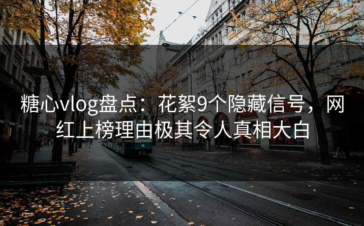 糖心vlog盘点：花絮9个隐藏信号，网红上榜理由极其令人真相大白