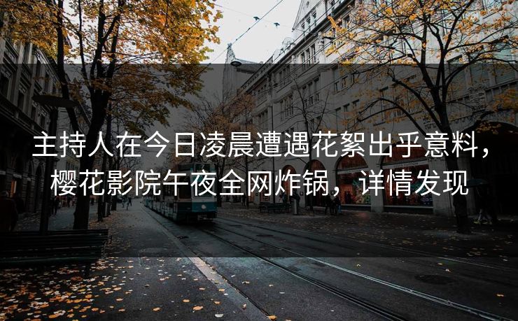 主持人在今日凌晨遭遇花絮出乎意料,樱花影院午夜全网炸锅,详情发现
